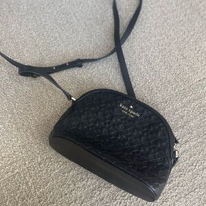 Kate Spade Black Floral Embossed Crossbody Bag – Excellent Condition